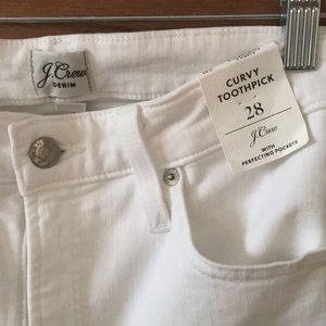 White denim - J. Crew curvy toothpick (28) NWT